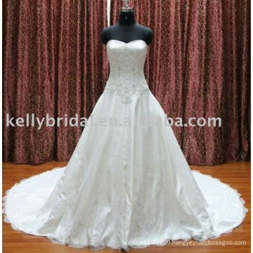 2012Elegant Lace A-line design embroider wedding dresses online